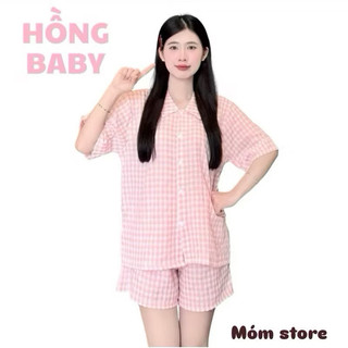  Bộ Đồ Ngủ Caro nhiều màu mặc nhà mùa hè chất liệu cotton xốp  có size đến 80kg  