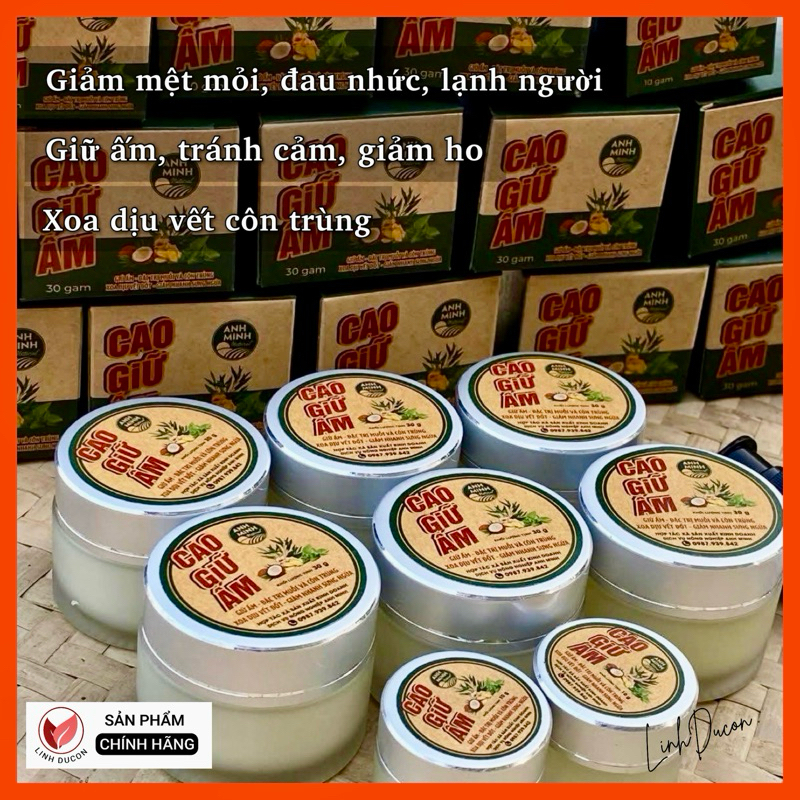 Sáp Cao Giữ Ấm Thảo Mộc LinhDucon – Giảm Ho, Ngạt Mũi, Đau Mỏi, Giữ Ấm Cho Bé & Người Lớn, An Toàn Thiên Nhiên