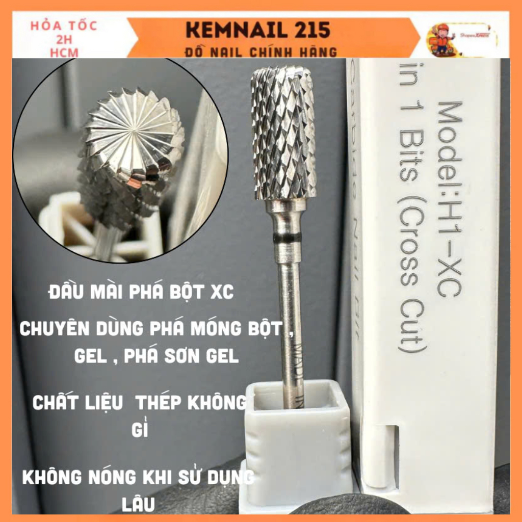  Đầu mài phá gel bột răng to siêu nhanh chuẩn mỹ T12S - XC H1-XC kemnail215 