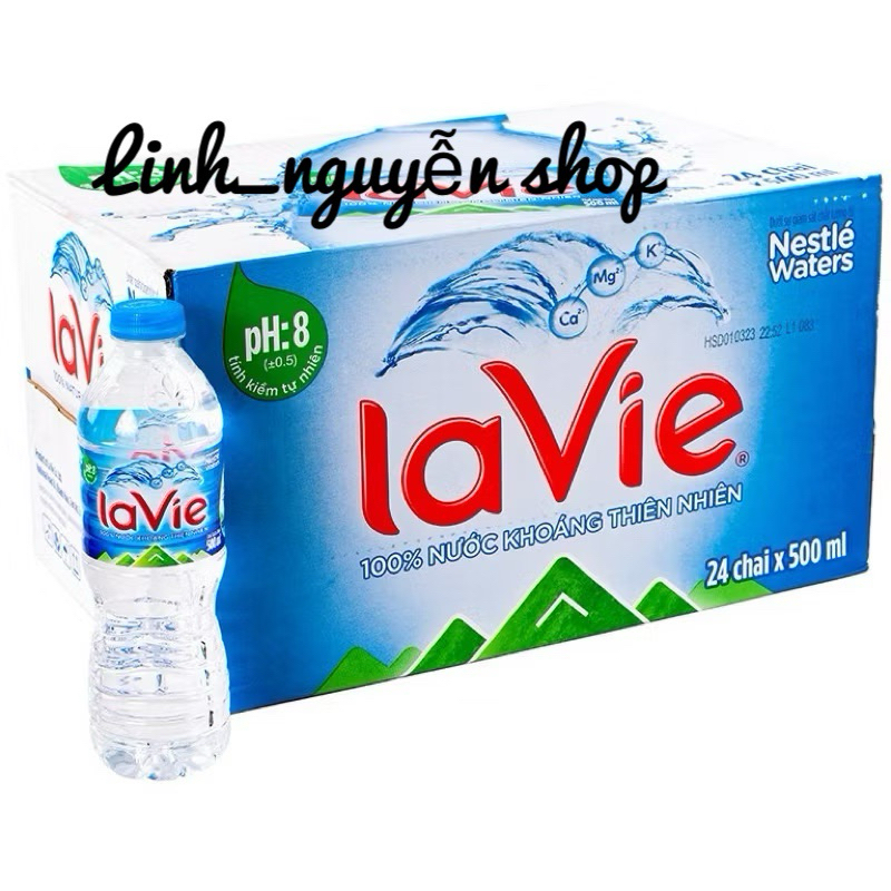 Thùng Nước Khoáng Lavie 24 chai 350ml/500ml