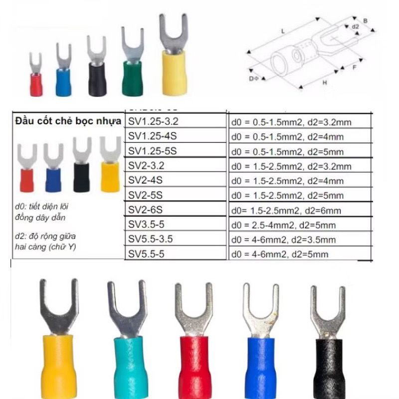 100c đầu cốt nối Y các loại