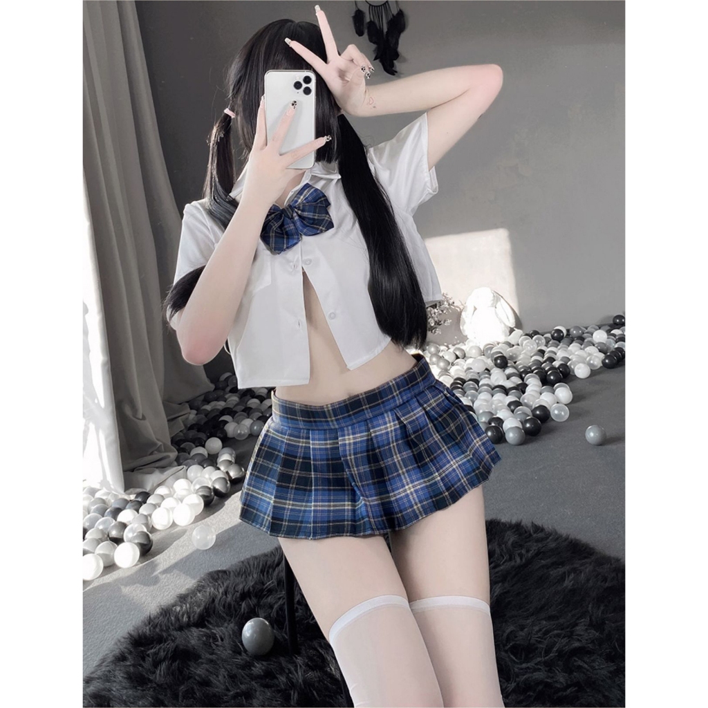 Đồ cosplay học sinh Nhật Bản tặng nơ dễ thương đáng yêu set ngủ nữ sinh xòe xếp ly sexy gợi cảm BIKI HOUSE N766 - TPHCM | BigBuy360 - bigbuy360.vn
