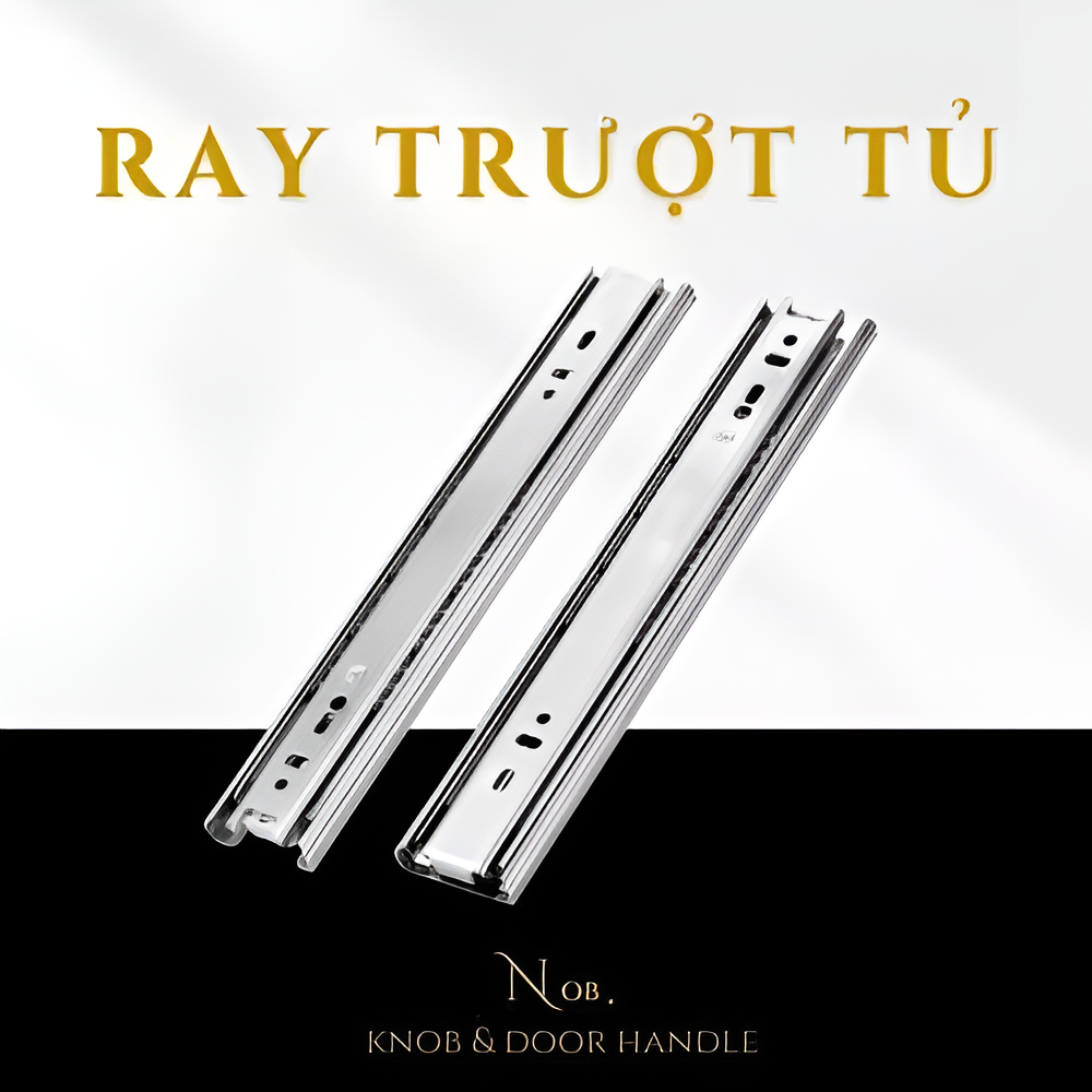 [2bi 3bi TRẮNG] Thanh trượt Ray trượt ngăn kéo ZUB bản 35mm, bản 42mm - Ray bi 3 tầng lắp các loại t