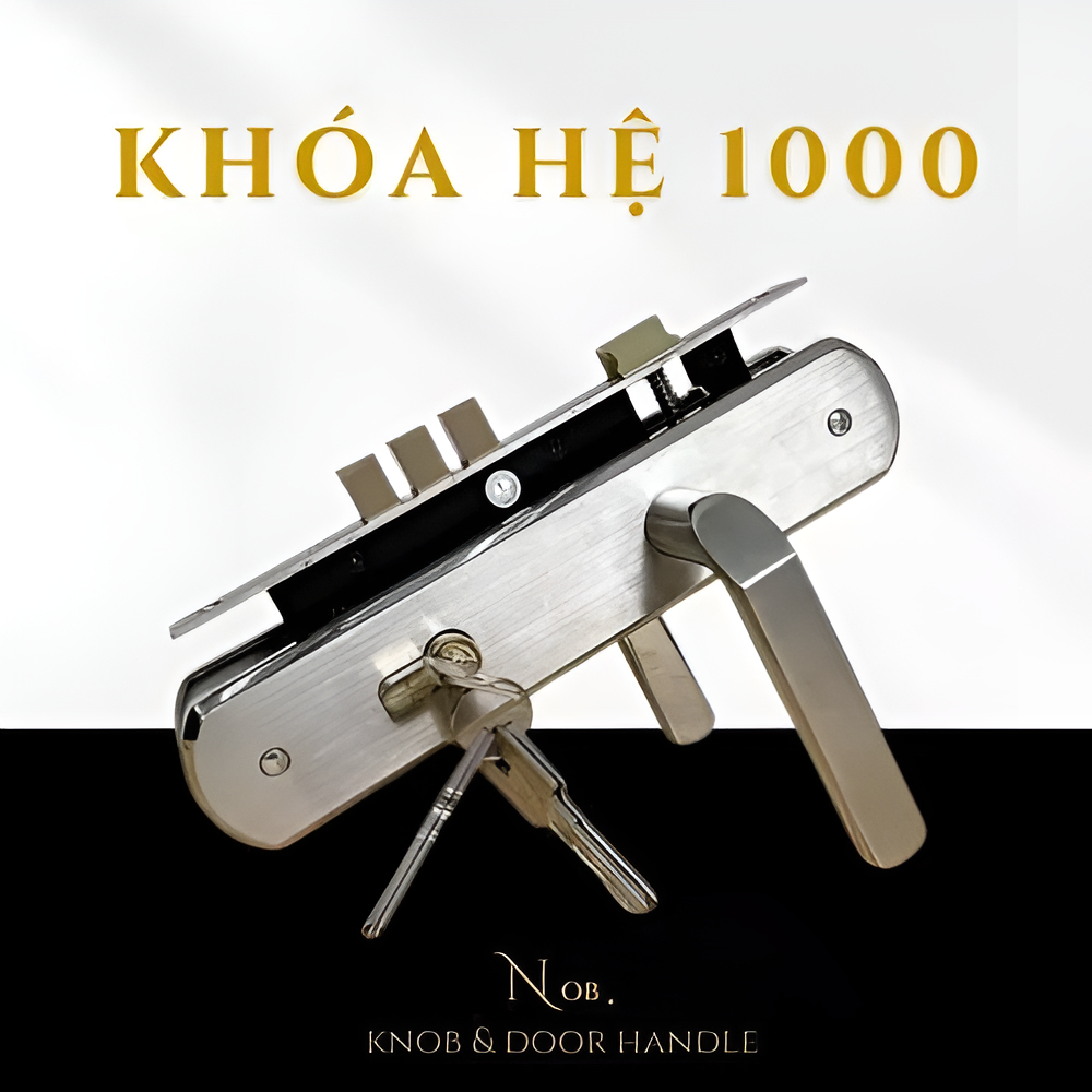 [KSAITE FB1088] Khoá Tay Gạt Ksaite 1088 INOX lắp cửa đi đố 4x8, cửa nhôm hệ 1000