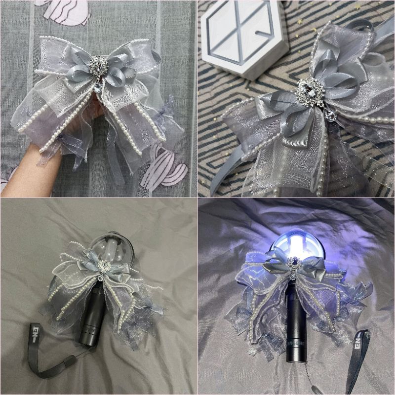 Nơ lightstick ENHYPEN màu xám sang trọng độc đáo