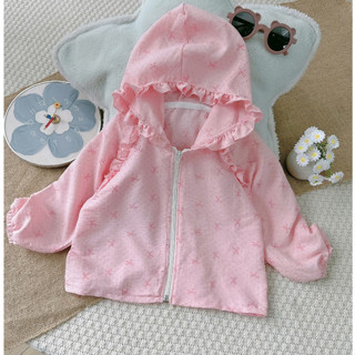 Áo Khoác chống nắng- Áo khoác nắng tia UV có mũ cho bé gái từ 1 tuổi đến 5 tuổi