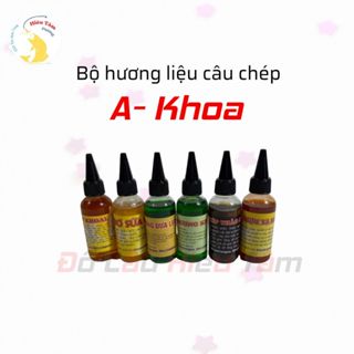 Bộ hương liệu câu chép A-Khoa :Mật khoai,Bơ sữa cay,Xạ hương,Rượu thảo mộc,Hương kiwi,Hương Dưa leo