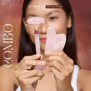 Bộ Guasha và Cây lăn massage mặt bằng đá cao cấp gemgarden31