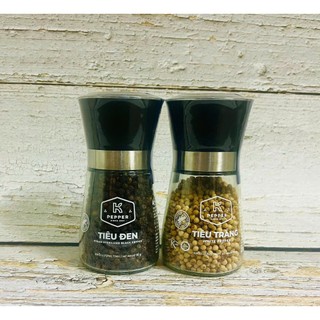 Tiêu Đen - Tiêu Trắng K Pepper Lọ Thuỷ Tinh Cối Xay Tiện Lợi 90g