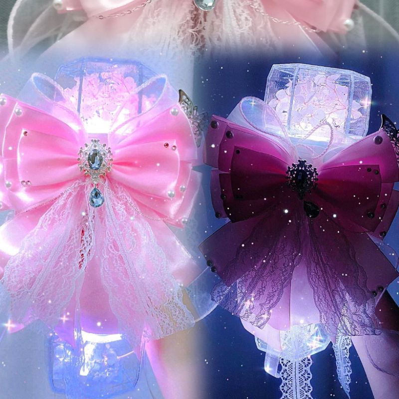 Nơ lightstick màu hồng nhạt - Nơ lightstick nhóm nhạc PLAVE IVE aespa SNSD NMIXX Blackpink BabyMonst
