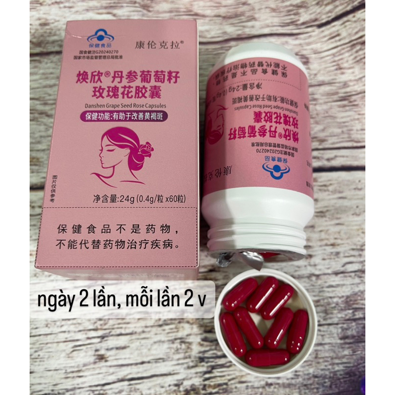 Viên Uống Tiên Đan Dược Giảm Nám Tàn Nhang ,Trắng Da Công Nghệ Bắc Kinh_Chống Lão Hóa,Chống Già, Chống Nắng 60v