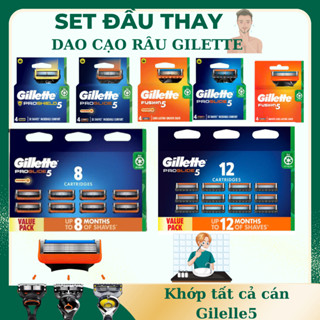 Hộp lưỡi dao cạo râu Gilette 5 lưỡi Fusion Proshield /Proglide/ Power