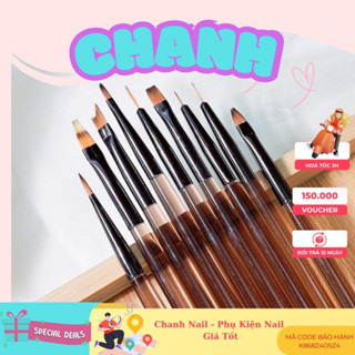 Bộ cọ 9 cây, cọ nail chuyên dụng - Set 9 cọ vẽ móng nail lông tổng hợp cao cấp mềm, mướt CHANH NAIL