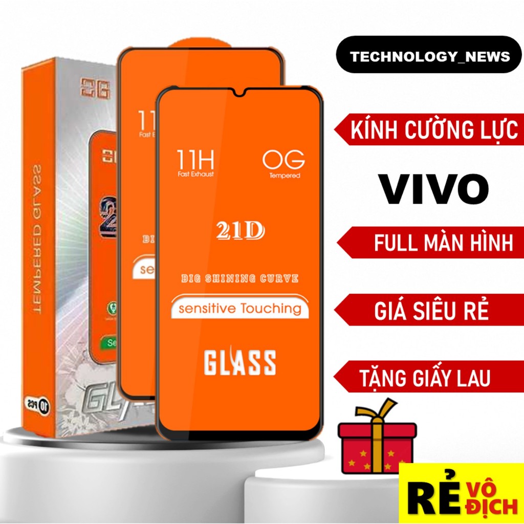 Kính Cường Lực Vivo FULL màn Y100 Y28 Y11/U10/Y3/ Y18/Y15/Y12/Y12s/Y20/Y20s/Y72/Y51/Y91C/Y93/Y91/Y1s/V20/V20 se/Y19/V21