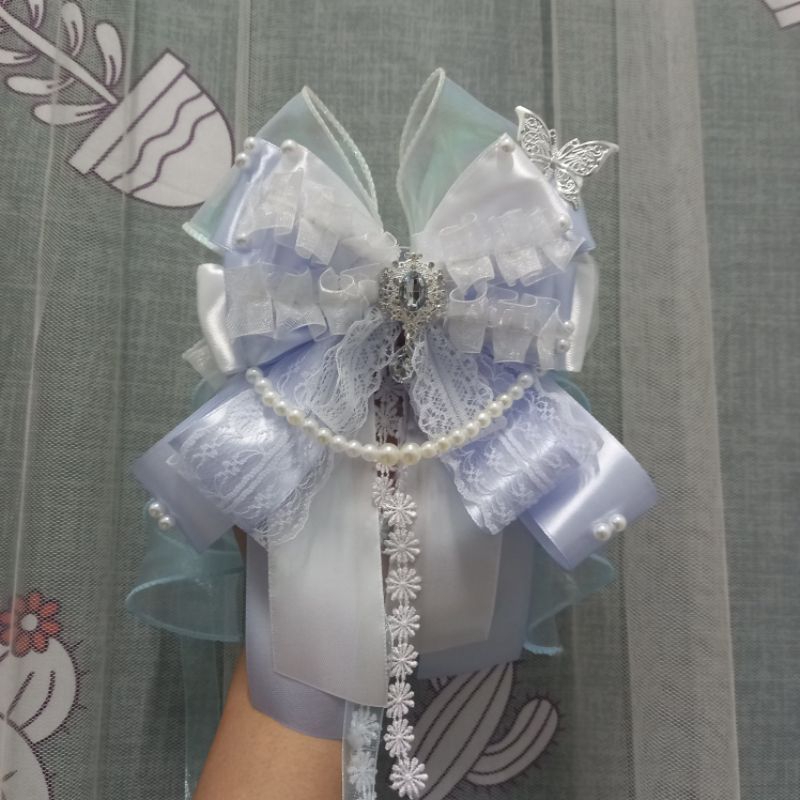 Nơ lightstick màu xanh lam tiểu thư sang trọng - nơ lightstick nhóm nhạc Treasure Seventeen Boynextd