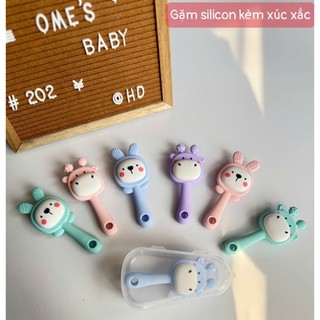  Lục Lạc Xúc Xắc Cho Bé Sơ Sinh - Đồ Chơi Gặm Nướu Cầm Tay Hình Thỏ Và Hươu Silicon Cao Cấp  Mềm Mại 