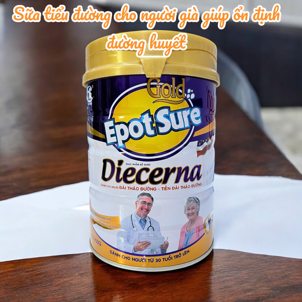Sữa Tiểu Đường Epot Sure Diecerna lon 900g cho người già bị tiểu đường giúp ổn định đường huyết