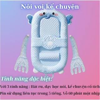  Nôi ngủ chung giường cho bé vải Hàn Quốc cao cấp tặng kèm gối chặn và gối chống trào ngược hàng cao cấp  