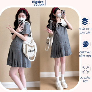 Đầm bầu babydoll thiết kế , váy bầu xinh mùa hè cổ bèo đính nơ hoa nhí nơ đỏ đuôi cá xếp ly hot hit hàng QCCC sịn xò