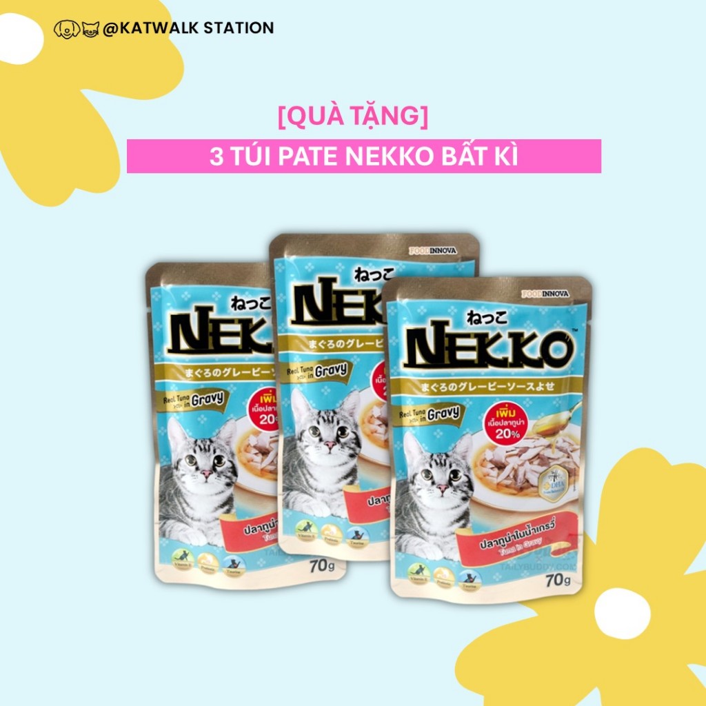 [Quà tặng ] Combo 3 túi Pate Nekko Gravy bất kì
