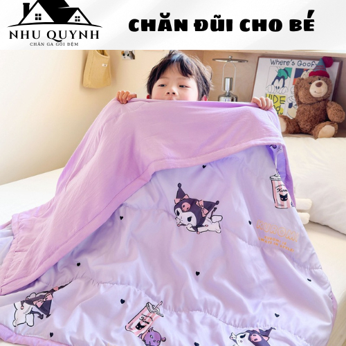 Chăn Trẻ Em, Chăn Cotton Đũi Kuromi Cho Bé Kích Thước 1m1x1m5 , Mền Cho Bé Chất Liệu Đũi Cotton Thoá