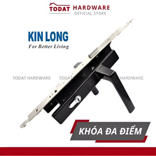  Nguyên bộ khóa  Khóa Tay Gạt ĐA ĐIỂM Kinlong dùng cho cửa nhôm Xingfa Hệ 55  Đen Trắng  