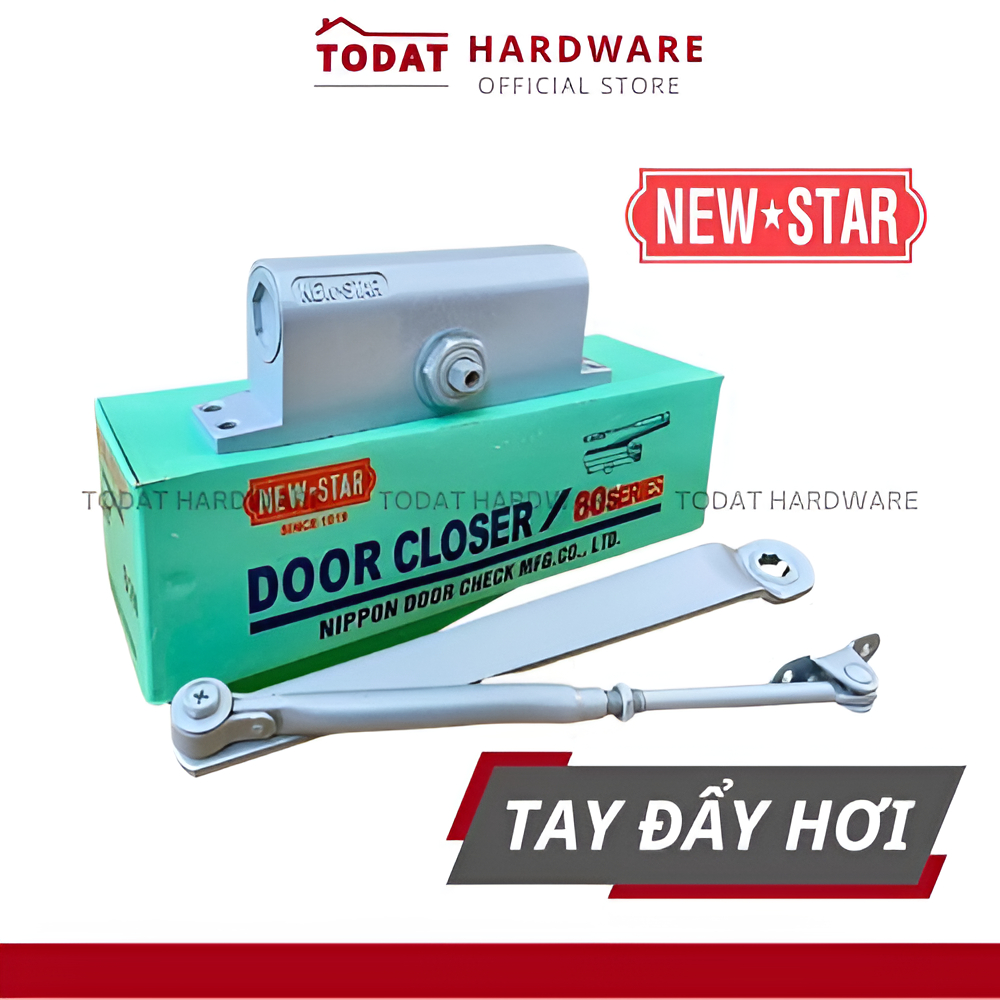 [NEWSTAR] Cùi Chỏ Hơi cửa 50 - 80Kg Mở 180 độ- Tay Co Thuỷ Lực Newstar 81N
