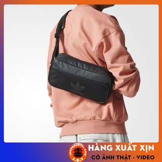  Túi đeo chéo nam nữ Adidas unisex Túi đeo hông hàn quốc chất da màu đen giá rẻ thời trang chống nước 