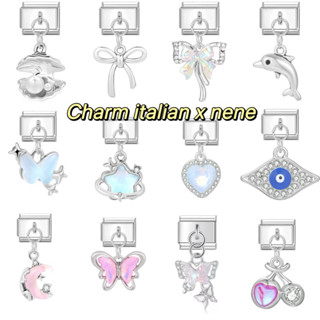  Charm lủng lẳng Màu Sắc Vòng Tay Charm Ý italian Vừa Vặn Với Vòng Tay Thép 9mm Diy Phụ Kiện Vòng tay Mô-đun Cá Tín 