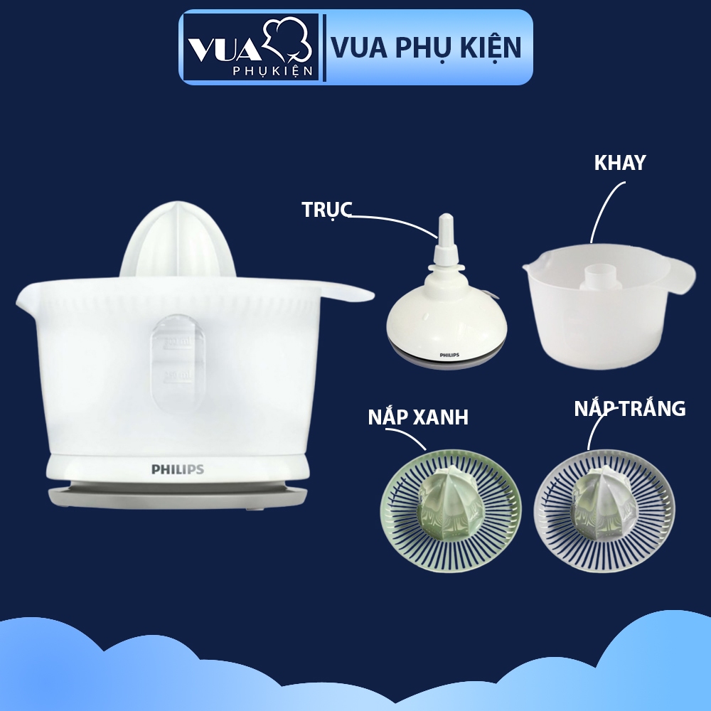 Phụ kiện máy vắt cam Philips HR2738 linh kiện đầu vắt cam, ca đựng, mô tơ, nắp