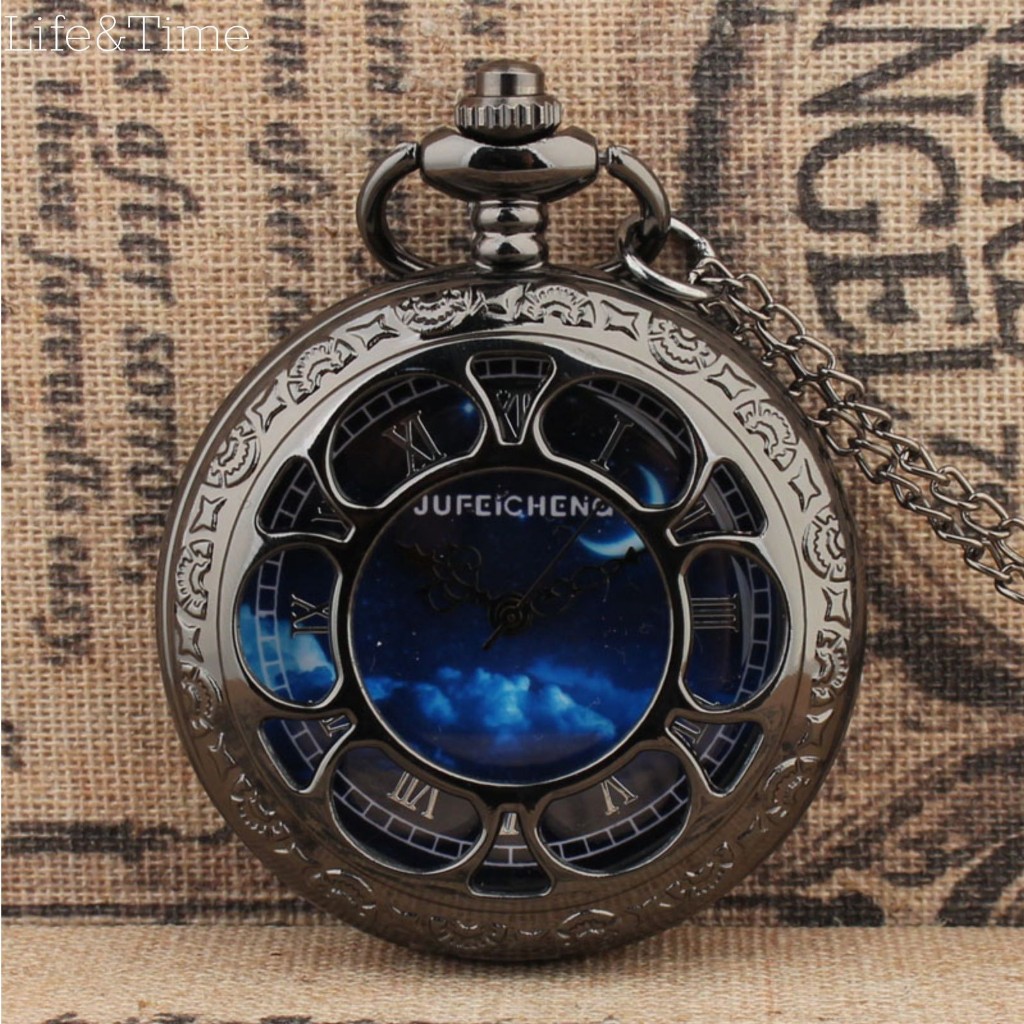 Đồng hồ quả quýt, Đồng hồ bỏ túi phong cách cổ điển (Blue Ocean) bầu trời đêm sâu thẳm Lifeandtime