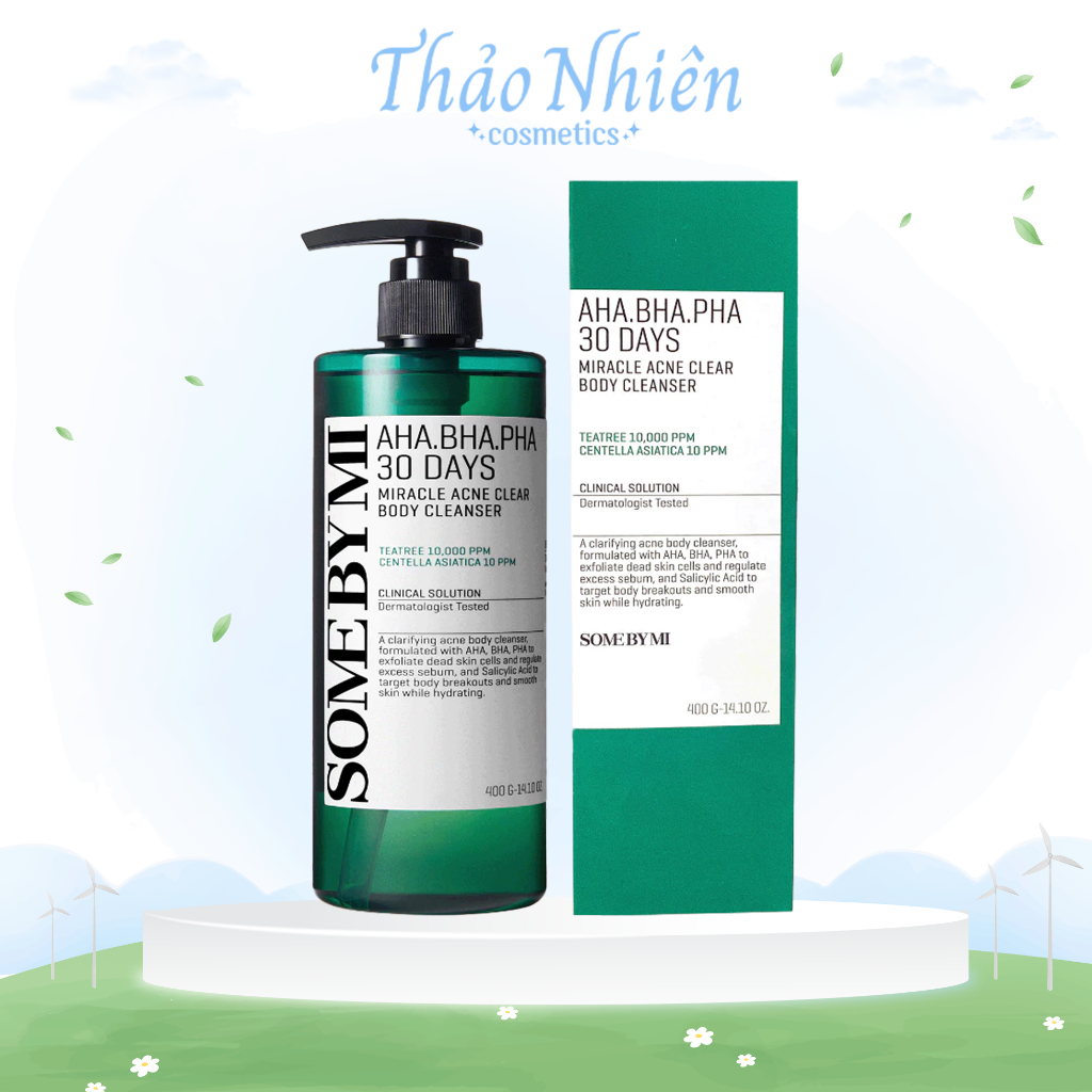 Sữa Tắm Giảm Mụn Lưng AHA BHA PHA 30 Days Miracle Acne Clear Body Cleanser Some By Mi