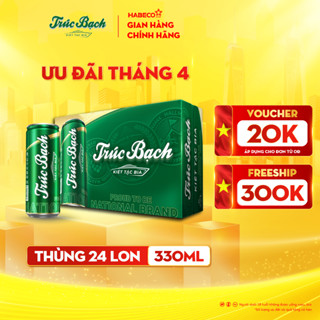HỎA TỐC HÀ NỘI - Thùng 24 lon Bia Trúc Bạch - HABECO (330ml/lon)
