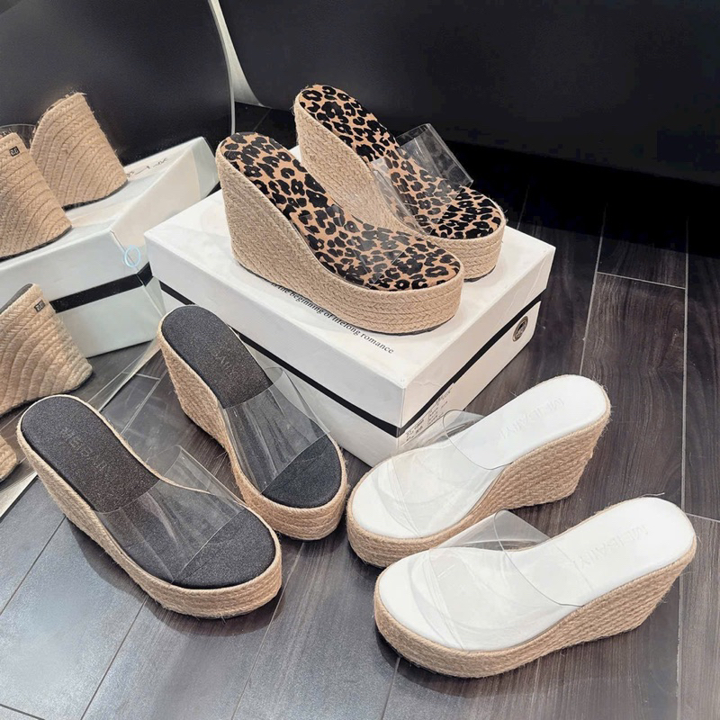 NS1 Dép xuông dế cối kết lót quai mica trong cao 11 cm- Bonita Shoes BMC06