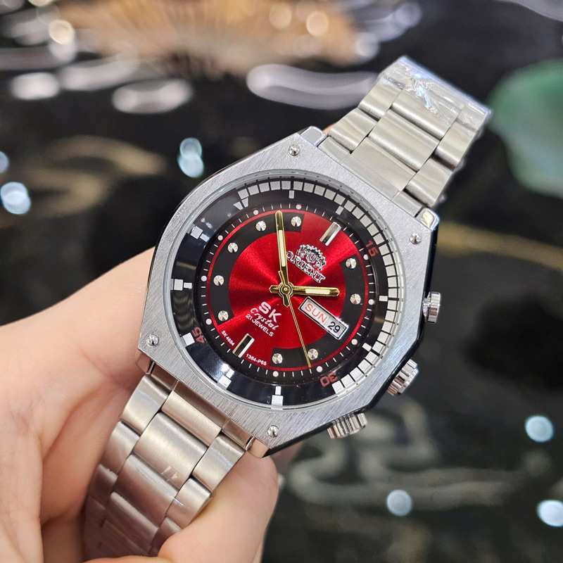 Đồng hồ nam 3 Đinh  cơ SK Mặt Lửa Nhật mặt lửa thép đúc không rỉ cổ điển,máy pin kim trôi