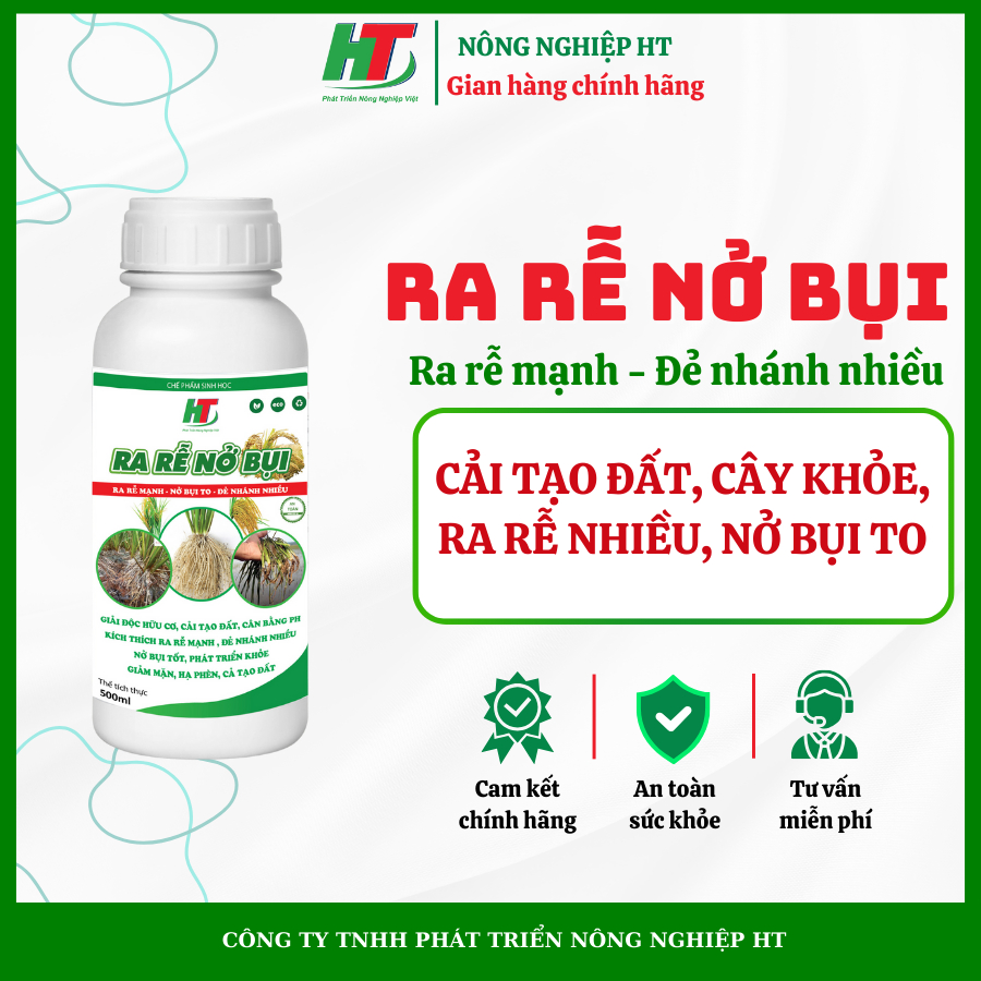 RA RỄ NỞ BỤI giúp cây khỏe ra rễ mạnh,đẻ nhánh nhiều, bụi to xanh lá