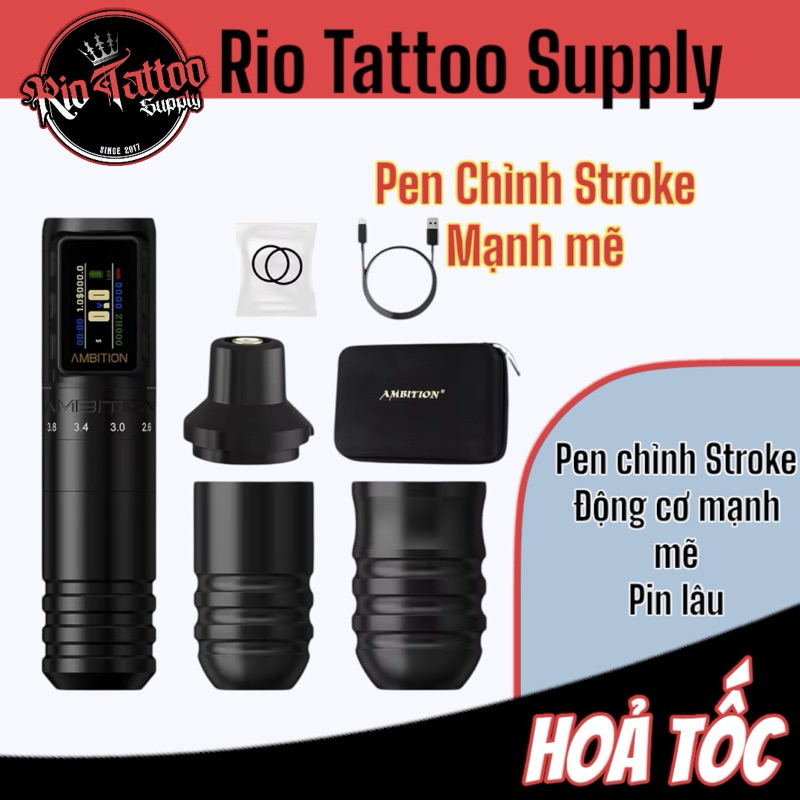 Máy xăm pen Ambition Paco Chỉnh Stroke 2025
