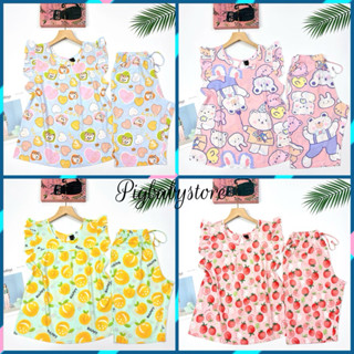 Đồ Tole Nữ Mặc Nhà, Đồ Bộ Lanh Lửng Cánh Tiên Tone Loại 1 VNXK 40-75kg - Pigbabystore