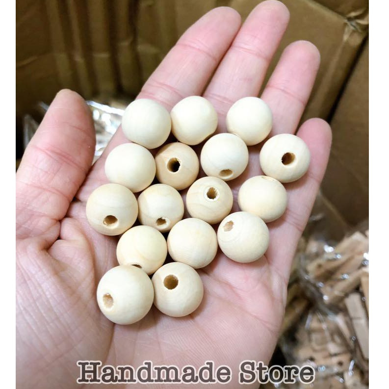Hạt gỗ tròn mộc nhiều size