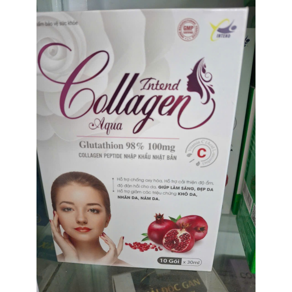 Gói uống trắng da Collagen Aqua Intend, 1 hộp 10 gói