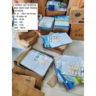 Set 10 Tờ Decal 3D Tự Dính Bọc Sách Vở Học Sinh Trong Suốt Nhiều Size 30x43cm Chống Nước,Chống Rách