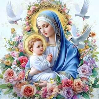   HÀNG ĐẶT TRƯỚC   chưa thêu  Tranh thêu chữ thập chỉ lụa mẹ Maria Y46716 