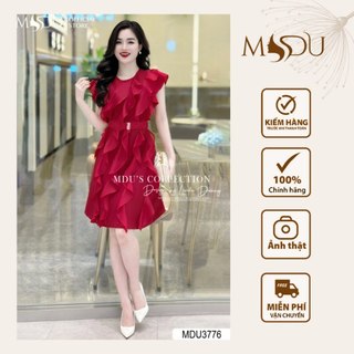 Váy Thiết Kế MDU3776 Dáng Chữ A Họa Tiết Sóng Uốn Sang Chảnh Từ MDU K57-D1-1