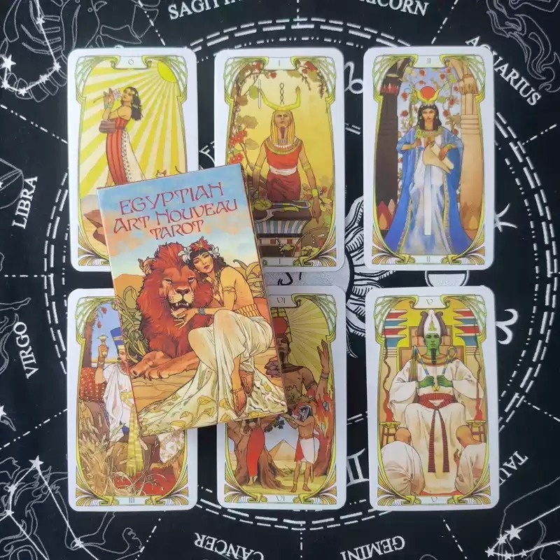(size thường) Bộ Bài Egyptian Art Nouveau Tarot New H5