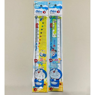 Combo 2 cây thước kẻ 20cm nhựa cứng hình Doremon TP-SR011/Do