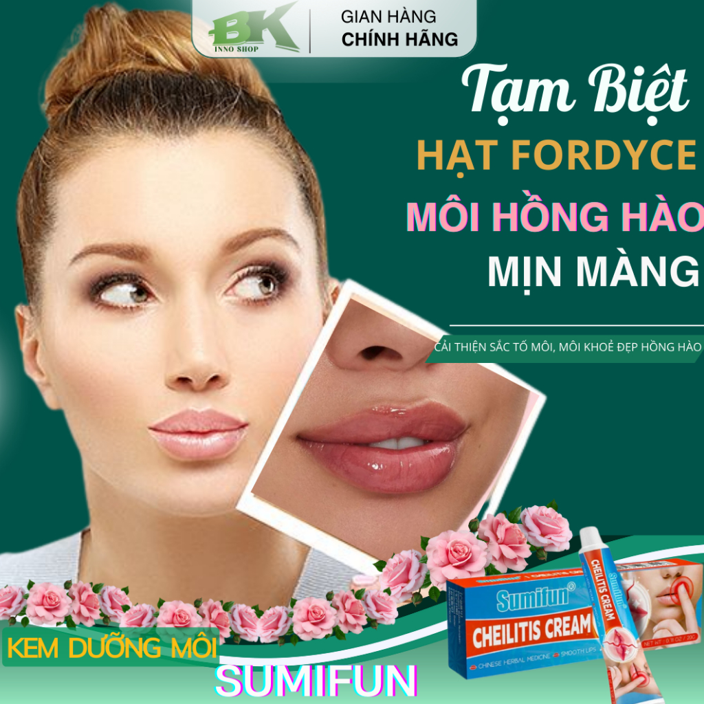 Kem Dưỡng Môi SUMIFUN 20g - Xoá Sạch Hạt Fordyce, Giảm Mụn Bã Nhờn, Cấp Ẩm, Tái Tạo Phục Hồi Đôi Môi Hồng Hào | BKINNO