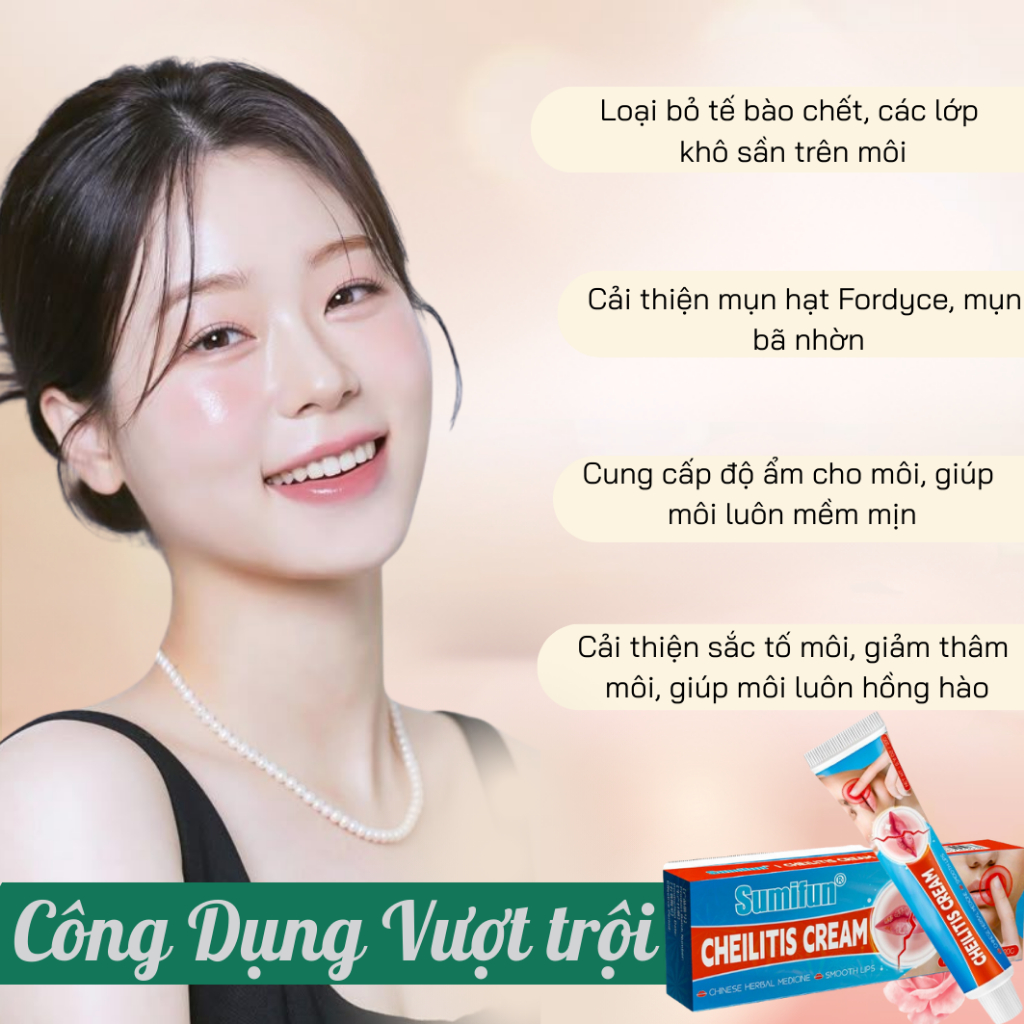 Kem Dưỡng Môi SUMIFUN 20g - Xoá Sạch Hạt Fordyce, Giảm Mụn Bã Nhờn, Cấp Ẩm, Tái Tạo Phục Hồi Đôi Môi Hồng Hào | BKINNO