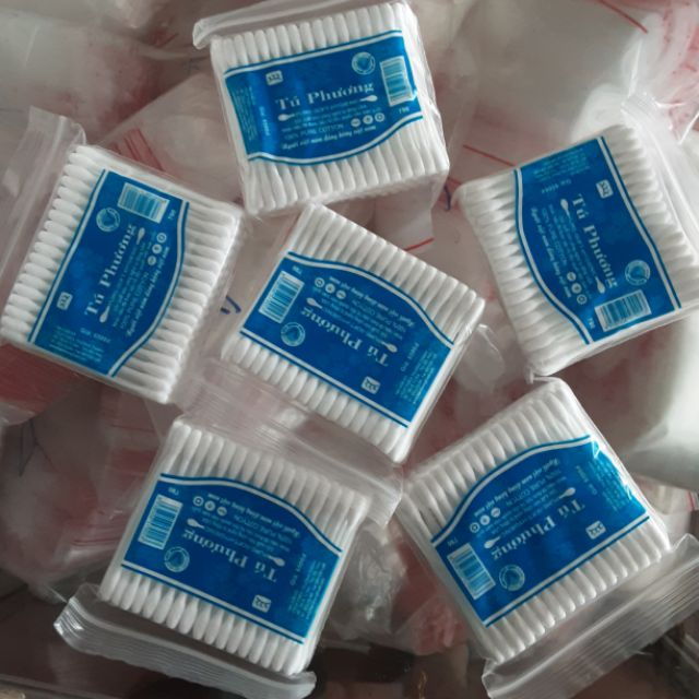 Bông tăm ngoáy tai người lớn gói 100 que Tú Phương, tăm bông ngoáy tai siêu êm