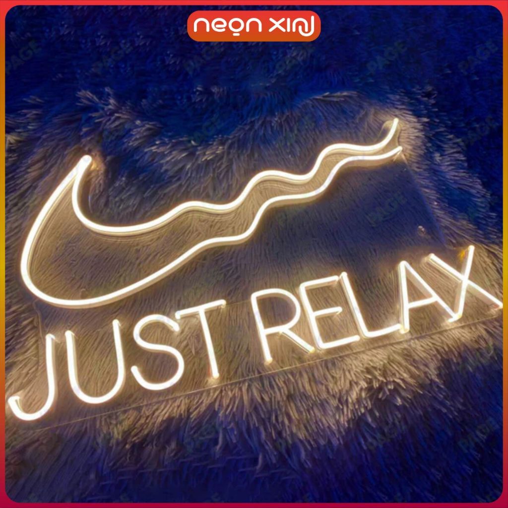 Đèn LED Neon Chữ "Just Relax" – Decor Chill Thư Giãn Cho Phòng Ngủ, Spa, Tiệm Nail