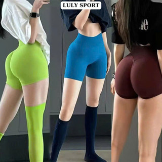  Quần đùi tập gym yoga Luly Sport quần tập dệt kim chun mông,nâng mông cạp cao gen bụng co dãn 4 chiều. 